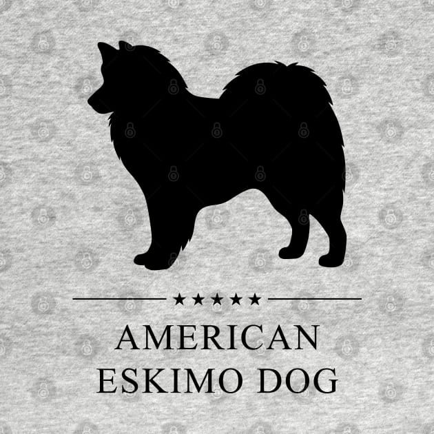 American Eskimo Dog Black Silhouette by millersye